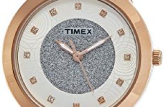 TIMEX Analog Watch for Women with Silver Round Dial & Silver Leather Strap Band Water Resistant Women’s Wrist Watches – TW000T615