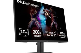 Dell SE2425HG 23.8″ FHD IPS Gaming Monitor, 200Hz Refresh, 3side narrow bezels, 1ms GtG, AMD FreeSync Premium,HDR 10,300nits, 1000:1 Contrast, 99% Srgb, Tilt, 2*HDMI 2.1 TDMS(supports HDMI VRR),DP 1.4
