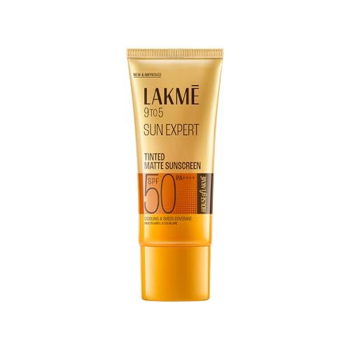 Lakme Sun Expert Tinted Sunscreen SPF 50 PA +++ | Broad spectrum UVA/B protection | Blue light protection | No White Cast | for all dry, oily, normal skin| Matte Finish | 100 g