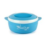 CELLO Sapphire Insulated Casserole Hot Pot For Kitchen 1250 ml Blue | Easy to Serve Airtight Outdoor Safe Inner Steel Insulated Keeps Food Hot & Warm Casserole Hot Pot Case Set For Roti Rice Biryani