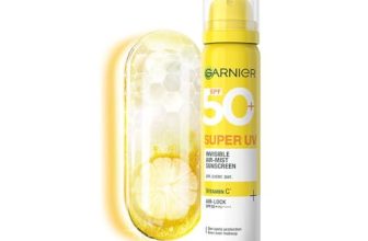 Garnier SuperUV Invisible Air Mist Sunscreen SPF50 PA++++ UVA/B for Broad Spectrum | Application over Makeup Sunscreen Spray | No White Cast | For All Skin Types | Lightweight | For Men & Women 75ml