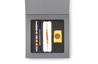 Parker Vector Special Edition Roller Ball Pen with Rakhi Combo, multicoloured, 4 Piece Set (9000024541)