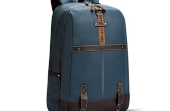 Gear Classic 4 19″/31L Medium Faux Leather Water Resistant Anti Theft Laptop Backpack | Casual Backpack | Daypack | Travel Backpack | College Bag For Men/Women (Teal – Brown)