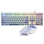 Zebronics Wired Keyboard & Mouse Combo, 104-Key, 1200 DPI, ₹ Key & Multimedia Controls, Ergonomic Mouse, 1.3m Cable, Multicolor LED (War 2, White + Blue)