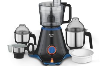 Preethi Zion MG-227 mixer grinder 750 watt Black, 4 jars – master chef food processor jar and flexi lid, Vega W5 motor with 2yr Guarantee & Lifelong Free Service, Standard