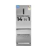 Haier 325 L 2 Star Frost Free Bottom Mount Double Door Refrigerator|Convertible 14-in-1|Jhukna Mat-Bottom Freezer|Digital Display Panel|Inverter|Twist Ice Maker (2026, HEB-332DSA-P, Dazzle Steel)