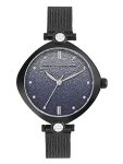 French Connection Sheen Blue Shimmer Round Analog Watch with Black Mesh Strap for Women – FCP45BM