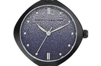 French Connection Sheen Blue Shimmer Round Analog Watch with Black Mesh Strap for Women – FCP45BM