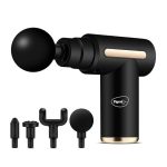 Pigeon Pulse Gun Massager With Digital Display,4 Heads,6 Speed,Rechargeable,Handheld,Percussion Muscle For Full Body Pain Relief,Muscle Relaxation Of Neck,Shoulder,Back,Foot For Unisex (Black)