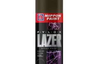 Nippon Paint Pylox 400ML Matt Black Spray Paint-Quick Drying & Low Odor Aerosol Paint for Wood Metal Plastic Glass-CFC-Free Multipurpose DIY Paint for Art Craft Furniture Home Decor Automotive