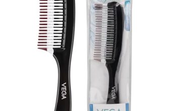 Vega Detangling Comb with 2 Row Teeth for Women & Men | Wide Tooth Anti-Static Hair Comb for Smooth & Frizz-Free Styling | Hair Comb for All Hair Types | (India’s No. 1* Hair Brush Brand) | (1265)