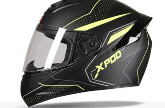 TVS XPOD Aerodynamic Helmet for Men-ISI DOT Certified , Ultrawide Visor, Quick Release Strap-Premium Bike Helmet with Enhanced Air Circulation (Blistering Black & Neon-XL)
