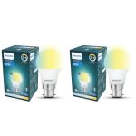 Philips SceneSwitch 12W LED Bulb | 3-in-1 Light Modes CDL-NW-WW | B22 Base | Change Brightness with Wall Switch | Energy Efficient | Pack of 2