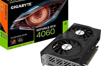 GIGABYTE NVIDIA GeForce RTX 4060 WINDFORCE OC Graphics Card – 8GB GDDR6, 128-bit, PCI-E 4.0, 2475MHz Core Clock, 2X DP 1.4, 2X HDMI 2.1a, NVIDIA DLSS 3 – GV-N4060WF2OC-8GD