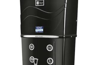 KENT Grand RO Water Purifier | Advanced RO Tech for Sabse Shudh Paani | RO+UF+TDS Control + UV LED Tank | 8L | 20LPH Flow | Ideal for Borewell/Tanker/Municipal Water | Largest Service Network | Black