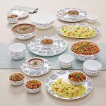 Larah By Borosil Moon Moonbeam Dinner Set – 36 Pcs, Opal Glass Dinner Plates & Bowls Crockery Set for Dinning, White