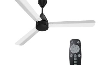 Crompton Energion Hyperjet 1200mm BLDC Ceiling Fan | Point Anywhere Remote Control | BEE 5 Star Rated Energy Efficient | Superior Air Delivery | Anti-Rust | 2 Year Manufacturer Warranty | White Black