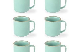 CELLO Estella Nexus Color Tropical Plain Mug Set of 6, 250ml, Blue | Scratch Resistant | Porcelain Tea, Coffee Mug Set | Ideal for Daily Use & Gifting | Dishwasher Safe | Big Mug |