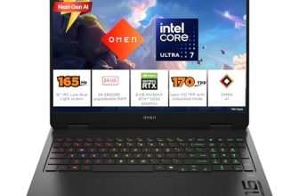 HP Omen, Intel Core Ultra 7 255H, 8GB RTX 5050, 24GB DDR5(Upgradeable) 1TB SSD, 2K, 165Hz, 3ms Response time, IPS, 16”/40.6cm, Win11, M365*Office24, Shadow Black, 2.43kg, am0240tx, RGB Gaming Laptop
