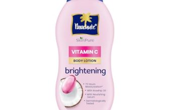 Parachute SkinPure Body Lotion with Vitamin C & Virgin Coconut Oil | Brightening Daily Moisturizer for Glowing Skin | Long-Lasting Hydration | Chemical-Free | Safe for All Skin Types | 400 ml