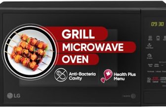 LG 20 L Grill Microwave Oven (MH2044DB, Black, Quartz Heater, I-Wave Technology, Indian Cuisine, Auto Cook Menu, Steam Clean, Anti-Bacterial Cavity & Health plus Menu)