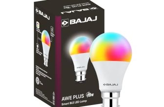 Bajaj 9W Smart LED Bulb |Bluetooth enabled B22D |16 million colors |4 Star Rated | Energy Efficient | Long Life & 240 Volts | 1 Year – Warranty (Pack Of 1 & Multicolour)