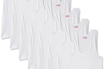 Rupa Jon Men 100% Cotton Regular Fit Sleeveless Vest | Fabric | Round Neck | Pack of 9 White, Small