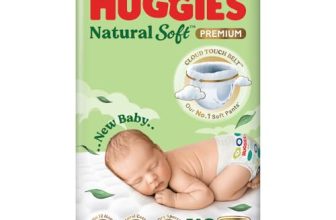 Huggies Natural Soft Premium Baby Diaper Pants, Our No.1 Soft Pants, New Born/Extra Small (XS) Size (0-5 Kgs), Pack of 76 | Cloud Softness All over with India’s 1st Cloud Touch BeltTM
