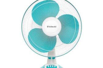 Goldmedal Dyno 400 mm Table Fan For Home and Office | Silent Operation | Jerk Free Oscillation | High RPM | High Air Delivery | 2 years Warranty (Turquoise White)
