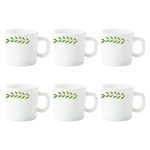 Larah by BOROSIL Botanica Opalware Mug Set (White) – 6-Pieces