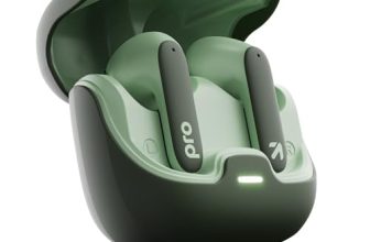 GOBOULT Z40 Pro with 100H Playtime, Zen Quad Mic ENC, 45ms Low Latency Gaming, Premium Rubber Grip Case, 13mm Bass Drivers, Bluetooth 5.3, TWS Truly Wireless in Ear Earbuds (Jungle)