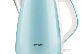 Havells Aqua Plus Electric Kettle 1.2 Litre, 1250 Watt | 304 Stainless Steel Inner Body | Cool Touch Body | Auto Shut-Off |Wider Mouth|2 Years Door Step Warranty by Havells (Blue)