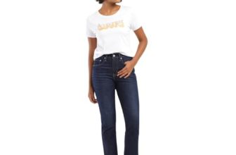 Levi’s Women High Rise Straight Jeans (001UF-0009_Blue, 27)