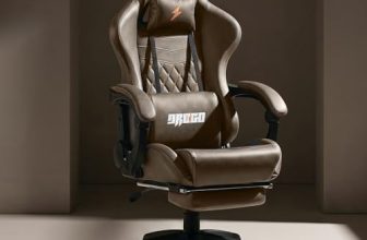 BAYBEE Drogo Multi-Purpose Ergonomic Gaming Chair with 7 Way Adjustable Seat, Head & USB Massager, PU Leather Lumbar Pillow Home & Office Chair with Full Reclining Back Footrest (Emperor Brown)