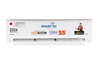 Panasonic 1.5 Ton 5 Star,New Star rated, Premium WiFi Inverter Smart Split AC (DustBuster Tech, Matter Enabled, AI, Higher Airflow, Copper Cond., 8in1 Convertible,4-Way,PM0.1 Filter,CS/CU-NU18BKY5WX,White)