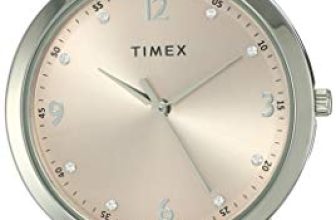 TIMEX Analog Watch for Women with Pink Round Dial & Silver Stainless Steel Bracelet Band Water Resistant Women’s Wrist Watches – TW000X201