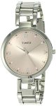 TIMEX Analog Watch for Women with Pink Round Dial & Silver Stainless Steel Bracelet Band Water Resistant Women’s Wrist Watches – TW000X201