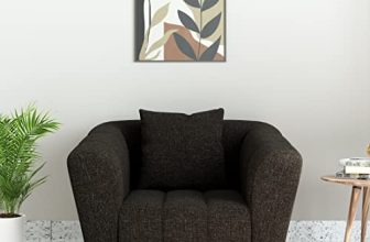 Amazon Brand – Solimo Wooford 1 Seater Sofa (Fabric, Brown)