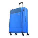 Aristocrat Large Oasis Plus Size Soft Check in Luggage (79 Cm) | Spacious Polyester Trolley with 4 Spinner Wheels and Combination Lock | Dazzling Blue | Unisex| 3 Years Warranty
