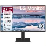 LG 27MS550-B 68.6 cm (27 Inch) FHD (1920×1080) IPS PC Monitor with 100Hz, 5ms (GtG), Flicker Safe & Reader Mode, 2xSpeakers, 2xHDMI, Tilt/Height Adjustable, 3-Side Virtually Borderless Design (Black)