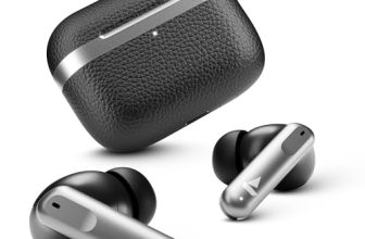 Boat Airdopes 111v2, Premium Leather Finish, 4Mics ENx, 50HRS Battery, 13mm Drivers, Fast Charge, Dual Pair, v5.4 Bluetooth TWS in Ear Earbuds Wireless Earphones with mic (Classic Black)