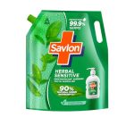 ITC Savlon Herbal Sensitive Germ Protection Liquid Handwash Refill Pack 1.3L | 99.9% Germ Protection | 90% Natural Origin Ingredients | Family Size Refill Hand wash | Value Pack