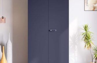 Interio by Godrej Almirah Auraline Women Basic 2-Door Steel Almirah, Cupboard for Clothes (Textured Navy Blue), 1-Year Warranty, 7 Shelves, 1 Drawer