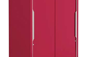 Interio by Godrej Almirah Slide N Store Pro Plus 2-Door Steel Sliding Wardrobe for Clothes (Textured Blush Red), 1-Year Warranty, 7 Shelves, 2 Drawer