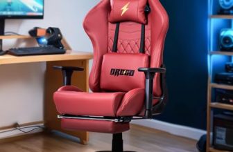 BAYBBAYBEE Drogo Multi-Purpose Ergonomic Gaming Chair with 7 Way adjustable Seat, PU Leather, Head & USB Massager Lumbar Pillow | Home & Office Desk Chair with Full Reclining Back & Footrest(Wine Red)
