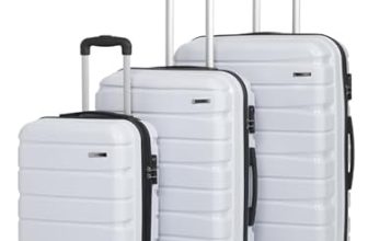 Teakwood Small-Medium-Large 8 Wheels Trolley Bag, Hard Cabin with Zipper Closure, Adjustable Push Button & Cross Side Strap, TSA Lock System 360 Degree (Set of 3, Silver)