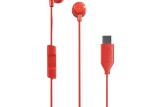 Skullcandy Jib USB-C in-Ear Earbuds with Noise-Isolating Fit, in-Line Mic/Remote, Call & Track Control, Comfortable Fit, Compatible with Smartphones, Tablets – Plasma