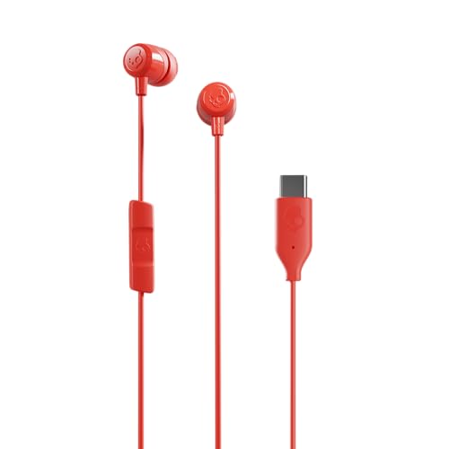 Skullcandy Jib USB-C in-Ear Earbuds with Noise-Isolating Fit, in-Line Mic/Remote, Call & Track Control, Comfortable Fit, Compatible with Smartphones, Tablets – Plasma