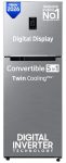 Samsung 301 L, 2 Star, Convertible 5-in-1 Digital Inverter with Display Frost Free Double Door Refrigerator (RT31H4522S9/HL, Silver, Refined Inox, 2026 Model)