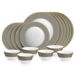 CELLO Moonstone Solitaire Series Opalware Dinner Set of 18 Pieces For Family of 6 | Bone-Ash Free & Leadfree Opal Glass Microwave & Dishwasher Safe, Crockery Plates & Bowls Set For Daily Use & Gifting